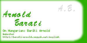 arnold barati business card